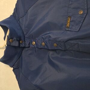 Eddie Bauer Blue Nylon Windbreaker 1/4 Snap Nylon Pullover Mens  Navy Blue